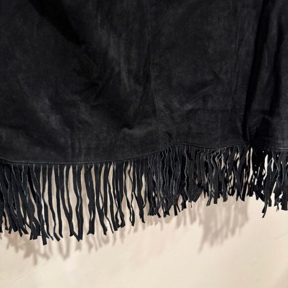 Vintage Womens Leather Western Fringe Embroidered Jacket Lew Morgan Rodeo Size L - Picture 10 of 10